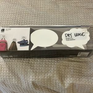 New, unopened set of 3 walk hooks, dry erase for labeling.  White.